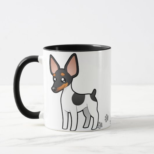 Cartoon Rat Terrier/Speelgoed Fox Terrier Mok (Links)