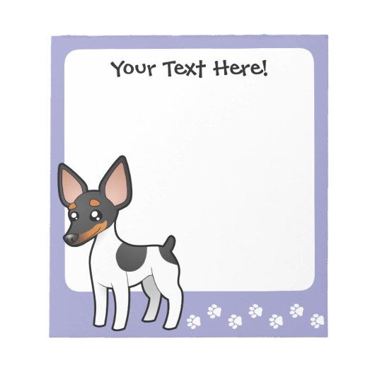 Cartoon Rat Terrier/Speelgoed Fox Terrier Notitieblok (Voorkant)