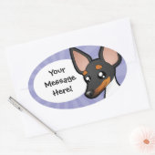 Cartoon Rat Terrier/Speelgoed Fox Terrier Ovale Sticker (Envelop)