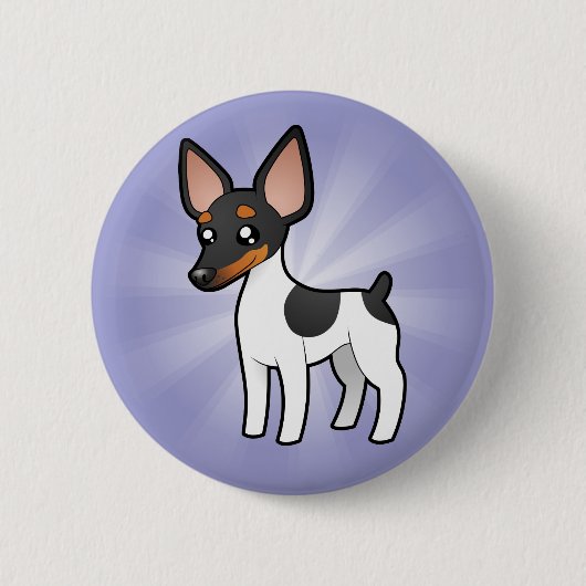 Cartoon Rat Terrier/Speelgoed Fox Terrier Ronde Button 5,7 Cm (Voorkant)