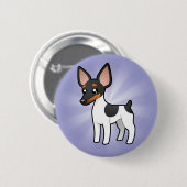 Cartoon Rat Terrier/Speelgoed Fox Terrier Ronde Button 5,7 Cm (Voorkant /achterkant)