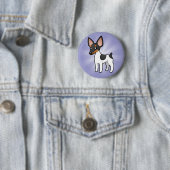 Cartoon Rat Terrier/Speelgoed Fox Terrier Ronde Button 5,7 Cm (In situ)