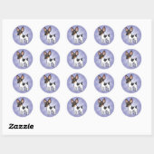 Cartoon Rat Terrier/Speelgoed Fox Terrier Ronde Sticker (Vel)