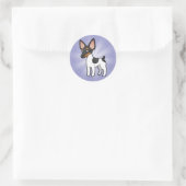 Cartoon Rat Terrier/Speelgoed Fox Terrier Ronde Sticker (Tas)