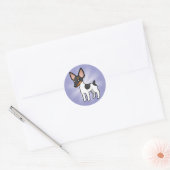 Cartoon Rat Terrier/Speelgoed Fox Terrier Ronde Sticker (Envelop)