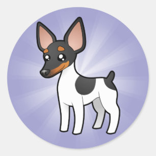 Cartoon Rat Terrier/Speelgoed Fox Terrier Ronde Sticker