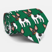 Cartoon Rat Terrier/Speelgoed Fox Terrier Stropdas (Opgerold)