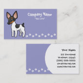 Cartoon Rat Terrier/Speelgoed Fox Terrier Visitekaartje (Voorkant / Achterkant)