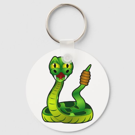 Cartoon Rattlesnake Sleutelhanger (Voorkant)