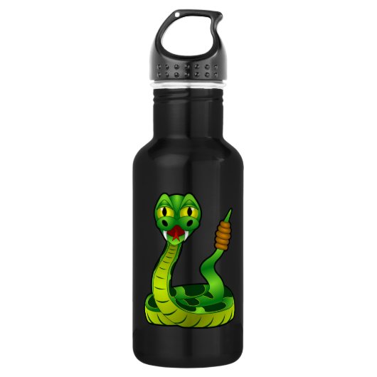 Cartoon Rattlesnake Waterfles (Voorkant)
