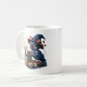 Cartoon Raven Gothic, Halloween Vibes Koffiemok (Voorkant links)