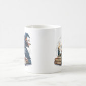 Cartoon Raven Gothic, Halloween Vibes Koffiemok (Center)