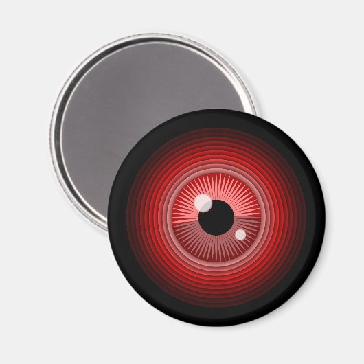 Cartoon Red Black Evil Devil Eye Vector Art Magneet (Voorkant / Achterkant)