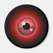 Cartoon Red Black Evil Devil Eye Vector Art Magneet (Voorkant)