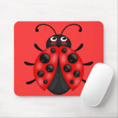 Cartoon Red Black Ladybug Mousemat Muismat (Met muis)