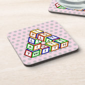 Cartoon Red Blue Yellow Green Speelgoed Blokken Ar Bier Onderzetter (Linkerzijde)