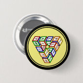 Cartoon Red Blue Yellow Green Speelgoed Blokken Ar Ronde Button 5,7 Cm (Voorkant /achterkant)