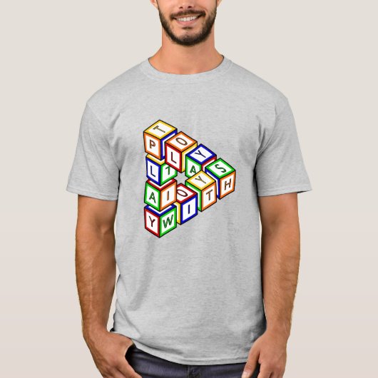 Cartoon Red Blue Yellow Green Speelgoed Blokken Ar T-shirt (Voorkant)