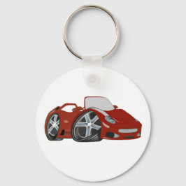 Cartoon Red Car Art Sleutelhanger