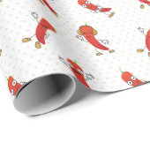 Cartoon Red Chili Patroon Cadeaupapier (Rol Hoek)
