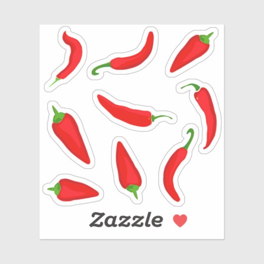 Cartoon Red Chili Peppers Sticker (Vel)