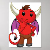 Cartoon Red Devil Poster (Voorkant)