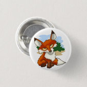Cartoon Red Fox Ronde Button 3,2 Cm (Voorkant /achterkant)