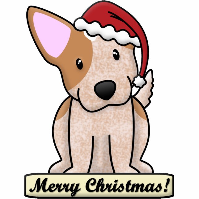 Cartoon Red Heeler kerstversiering Fotobeeldje Ornament (Voorkant)