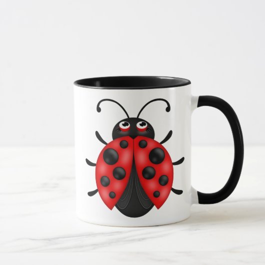Cartoon Red Ladybug Drinkware Mok (Rechts)