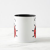 Cartoon Red Ladybug Drinkware Mok (Midden)