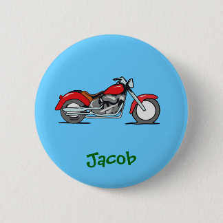 Cartoon Red MotorCycle - MotorBike Ronde Button 5,7 Cm