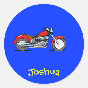 Cartoon Red MotorCycle - MotorBike Ronde Sticker