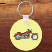 Cartoon Red MotorCycle - MotorBike Sleutelhanger (Voorkant)