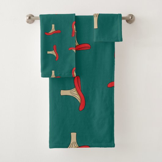 Cartoon Red Mushroom Bad Handdoek (Insitu)