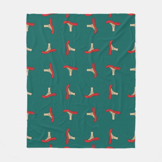 Cartoon Red Mushroom Fleece Deken (Voorkant)