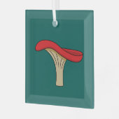 Cartoon Red Mushroom Glas Ornament (Voorkant links)