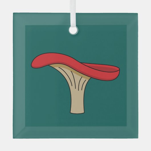 Cartoon Red Mushroom Glas Ornament (Voorkant)