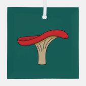 Cartoon Red Mushroom Glas Ornament (Achterkant)
