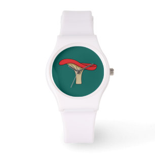 Cartoon Red Mushroom Horloge
