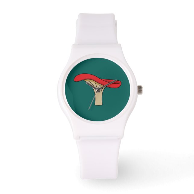 Cartoon Red Mushroom Horloge (Voorkant)