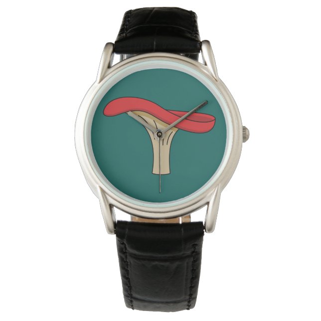 Cartoon Red Mushroom Horloge (Voorkant)