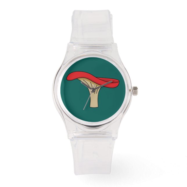Cartoon Red Mushroom Horloge (Voorkant)