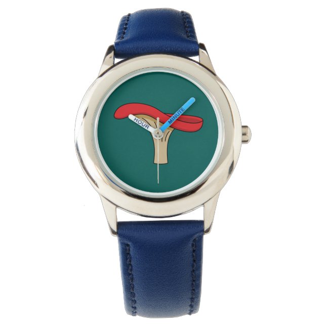 Cartoon Red Mushroom Horloge (Voorkant)