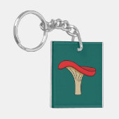 Cartoon Red Mushroom Sleutelhanger (Voorkant Links)