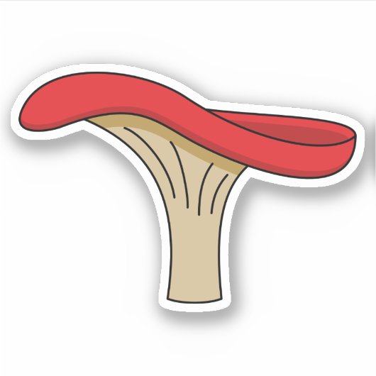 Cartoon Red Mushroom Sticker (Voorkant)