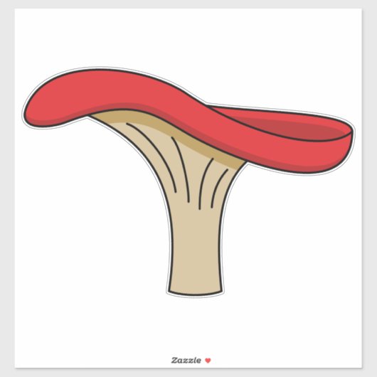 Cartoon Red Mushroom Sticker (Vel)