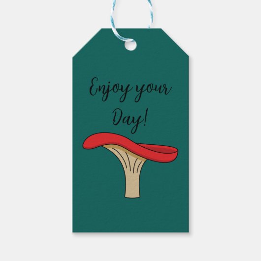 Cartoon Red Mushroom | Tekst toevoegen Cadeaulabel (Voorkant)