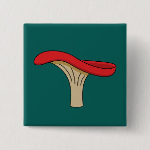 Cartoon Red Mushroom Vierkante Button 5,1 Cm
