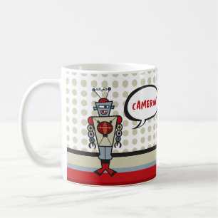 Cartoon Red Robot Retro Speelgoed Kind Custom Gift Koffiemok