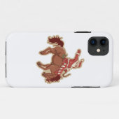 Cartoon red santa claus ryding op paard Case-Mate iPhone case (Achterkant (horizontaal))